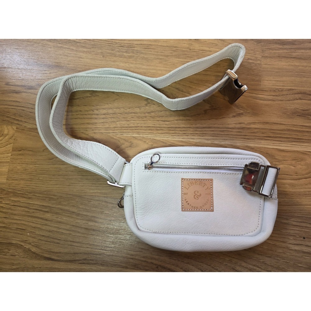 Liberty Leather Goods Bum Bag White Genuine‎ Leather Fanny Pack Waist Bag